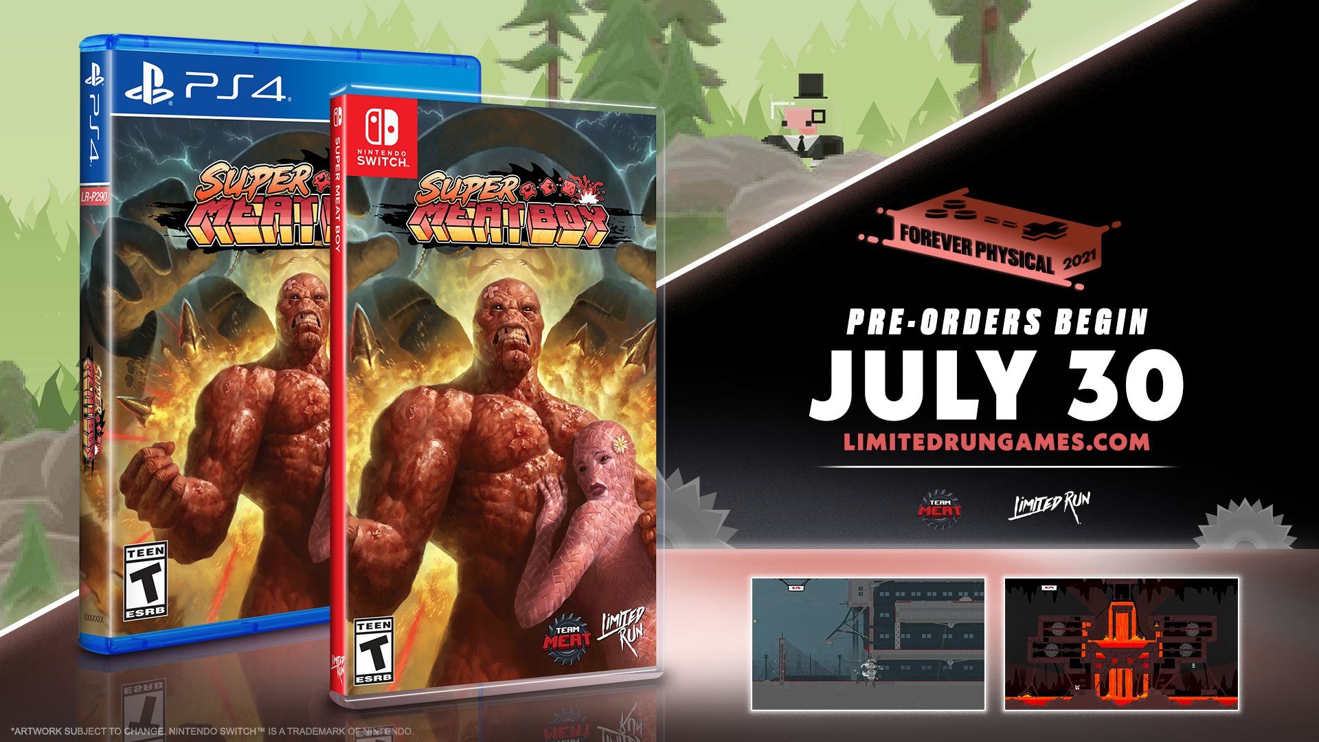 The fleshy, "realistic" box art for Super Meat Boy's Limited Run